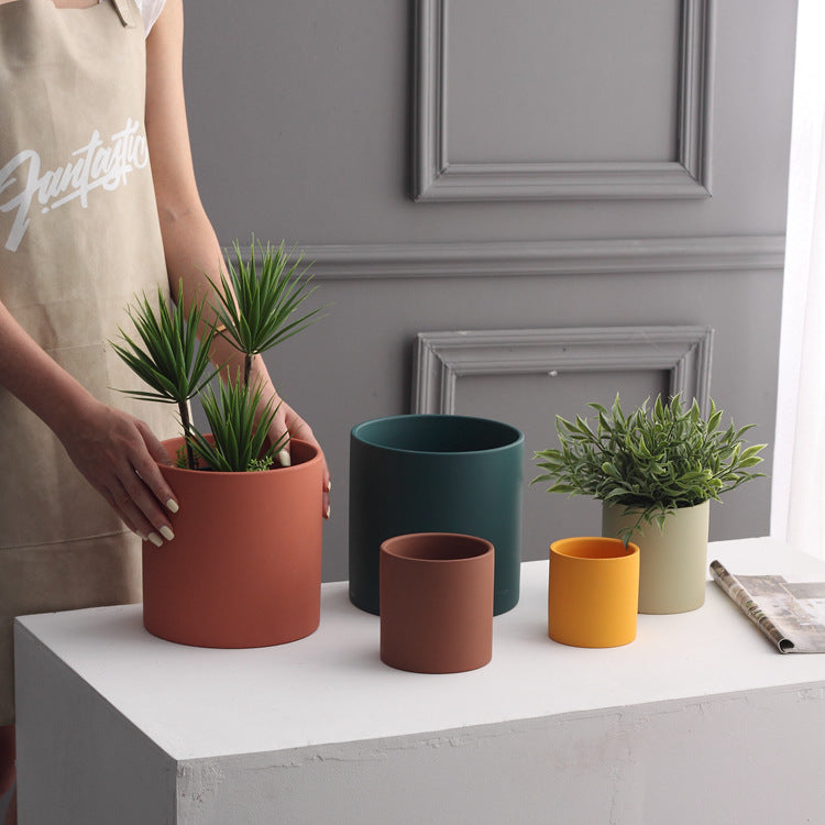 Indoor ceramic flower pots