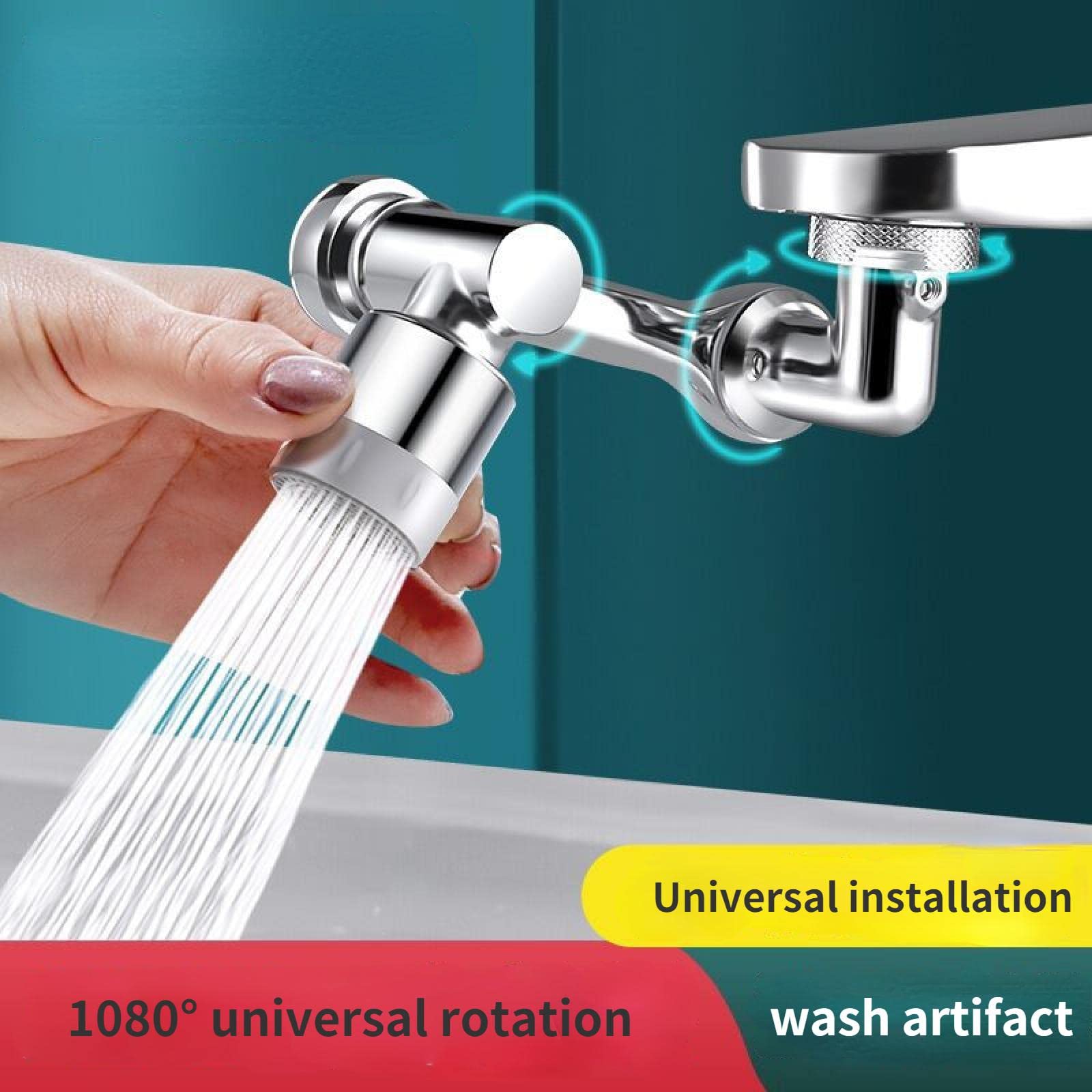 Universal 1080 swivel faucet downward splash