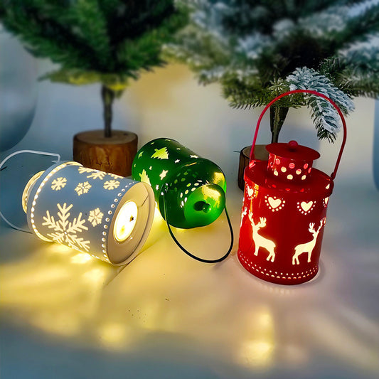 Christmas Candle Lights LED Small Lanterns Wind Lights Electronic Candles Nordic Style Creative Holiday Decoration Decorations