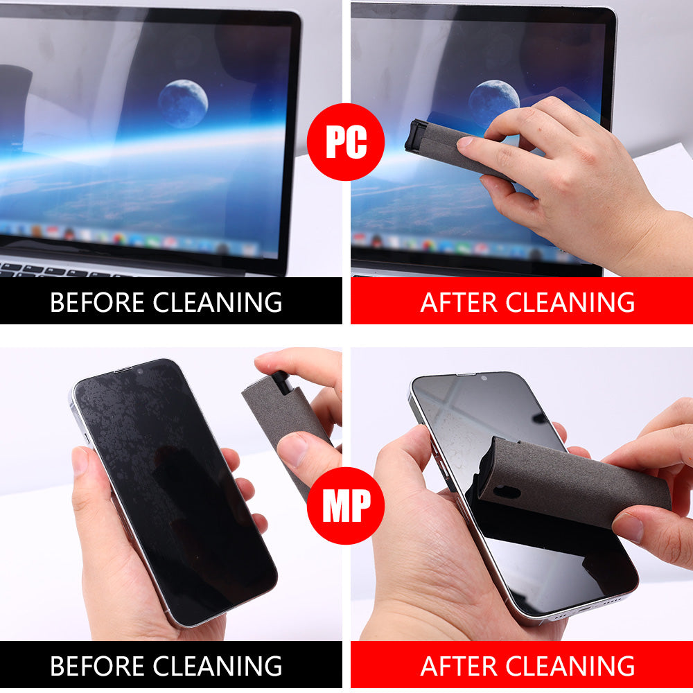 Touch screen cleaner spray use