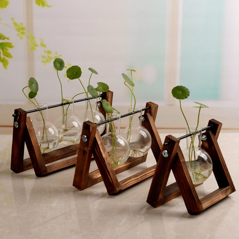 xxxflower plant terrarium with wooden stand