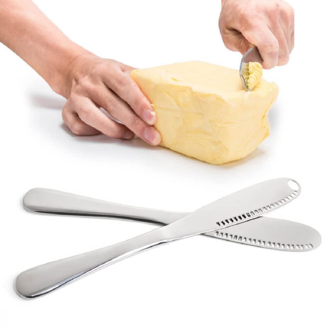 Stainless steel butter knife curler 2