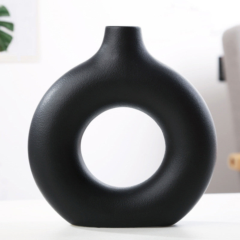 Chinese porcelain vase black medium