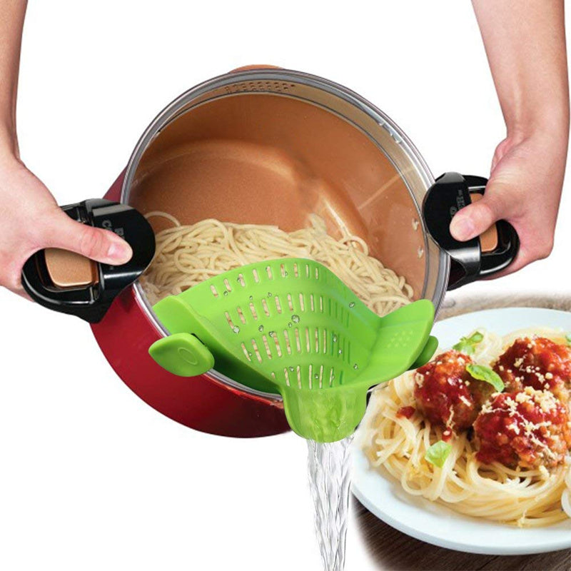 Universal Silicone Clip-on Pan Pot Strainer Anti-spill Pasta Pot Strainer Food Grade Rice Fruit Colander Strainer